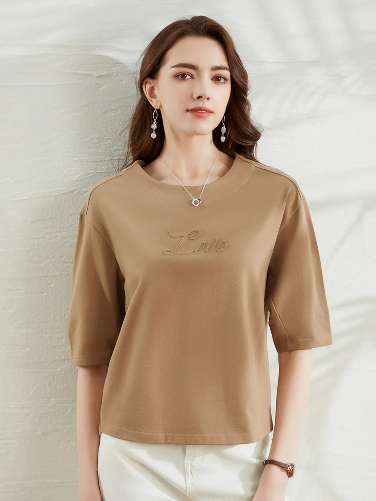 

Тяжелая летняя футболка из чистого хлопка ort Sve Faion, 230 г, свободная круглая летняя футболка с вышивкой, женский топ V-Ne для поездок на работу