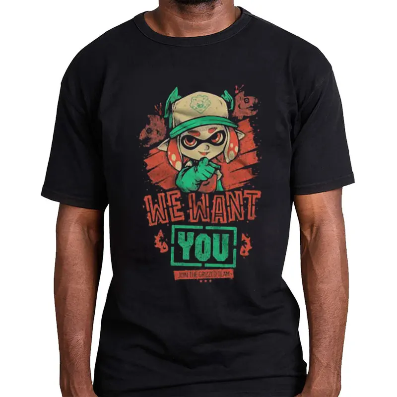 Cute Cartoon Videogame Splatoon Gift T Shirt for Gamer 1231 Short Sleeve Graphic Clothes 100% cotton Unisex Tee US Size S-6XL