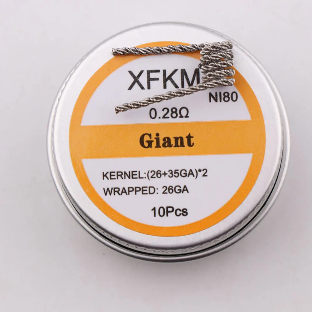 XFKM 10pcs/box N80 staple fused clapton coil Seper juggernaut Clapton coil Alien taiji super Clapton Heating Resistance rda coil