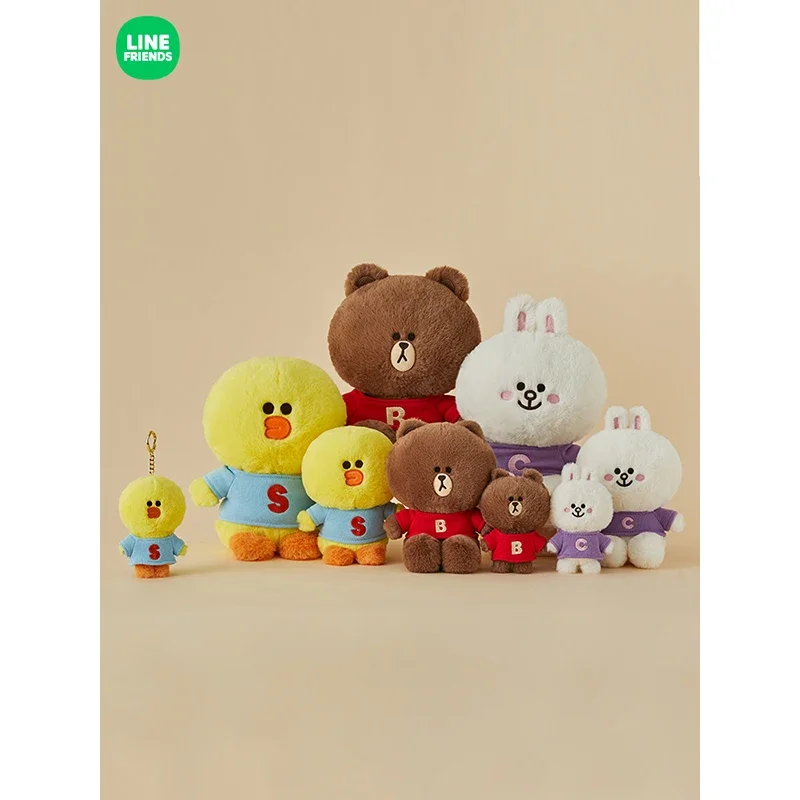 Line Friends Brown Bear Sally Cony Kawaii Plush Doll Anime Cartoon Animals Soft Stuffed Cute Girl Home Ornament Plushie Gift Toy