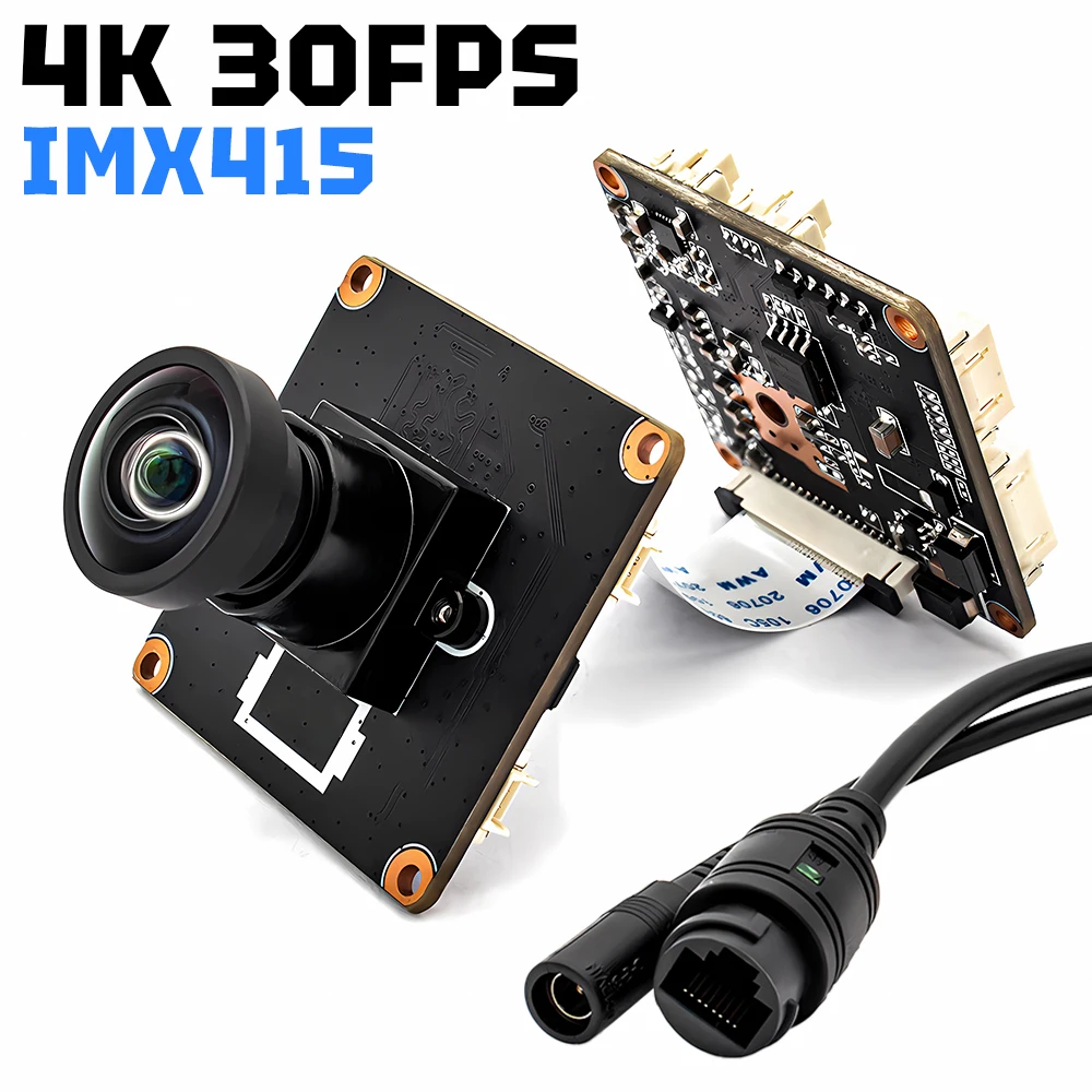 

4K 30FPS POE IP Camera 8MP Webcam Board IMX415 CMOS With No Distortion Lens Support RTSP Onvif H.265 Industrial Security Camera