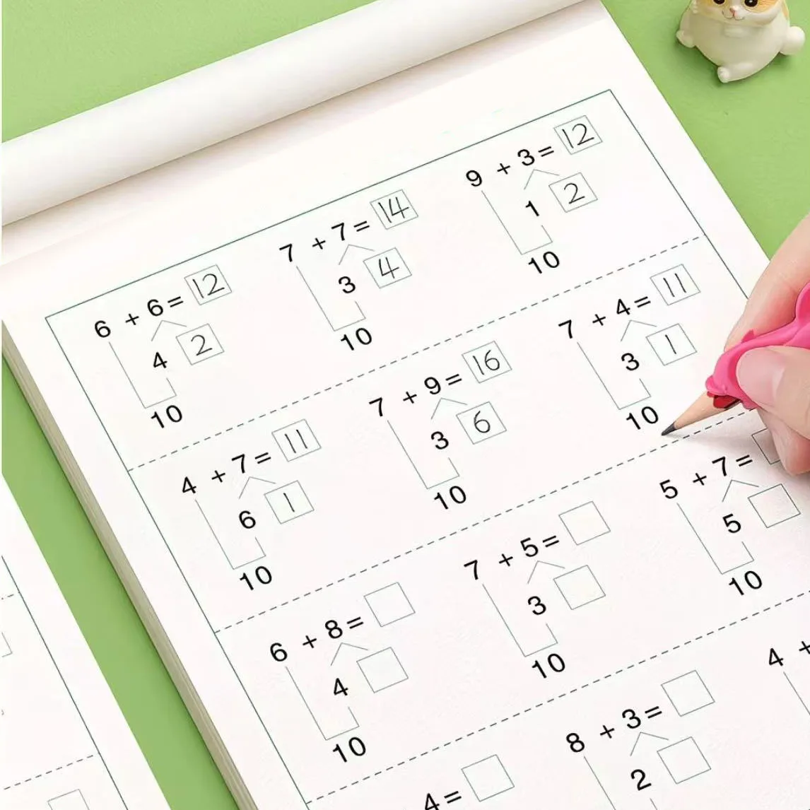 60-seitiges Übungsbuch für Addition und Subtraktion, Mathematik-Arbeitsbuch für Vorschule und Kindergarten zur Zahlenzerlegung und Addition – Detail 4