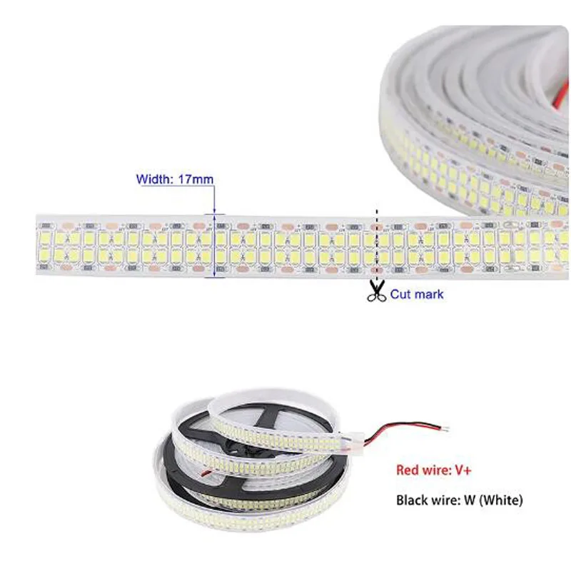 Ultra Bright 30w/m Double Row IP67 Waterproof 2835 LED Strip Light Dimmable DC12V 24V 480LEDs/m Linear Tape 3000k 4000k 6000k