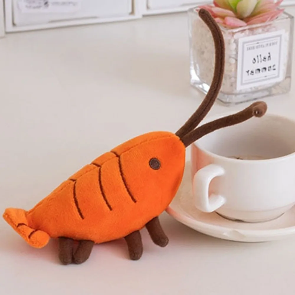 Stuffed Lobster Plush Pendant Funny Design Soft Shrimp Plush Toy Pendant Animal Cute Shrimp Plush Doll Keychain Kid Boys