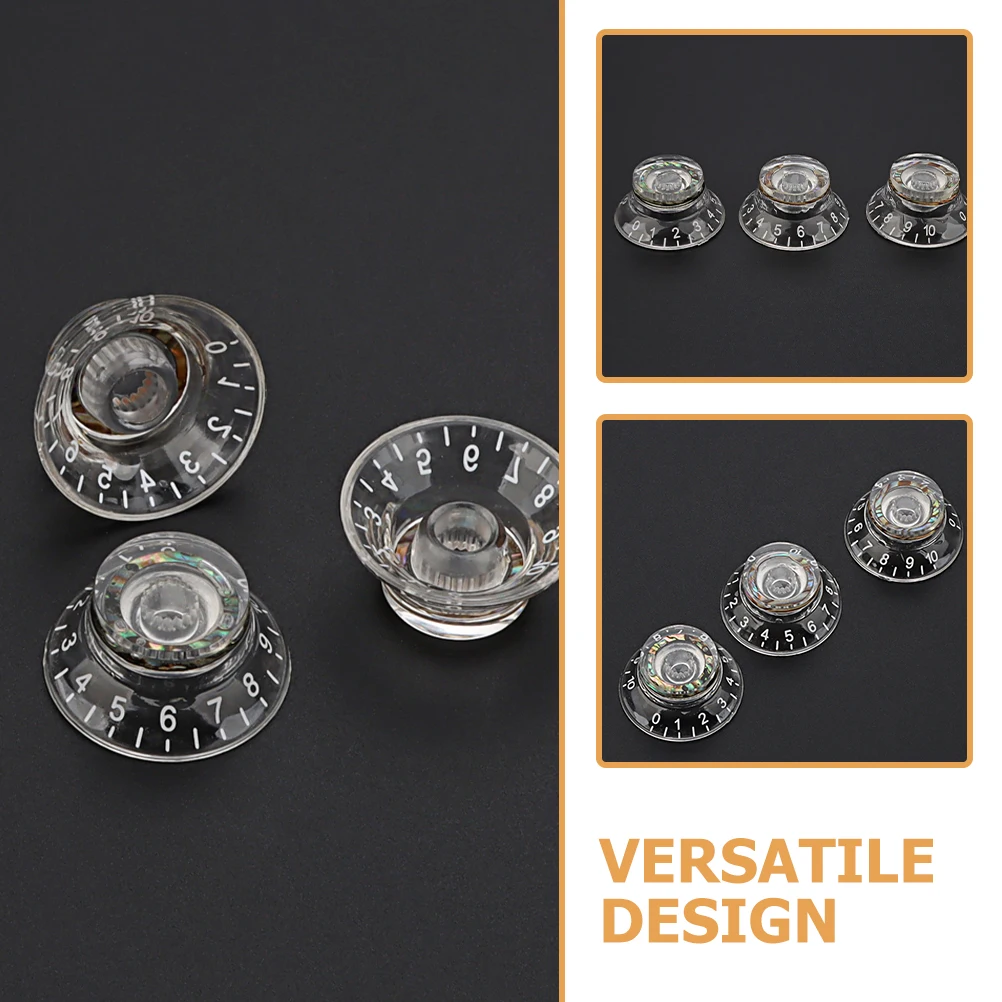 

3pcs Electric Plastic Knob Replacement Volume Tone Control Bass Sound Button Durable Guitar Accessories Instrument Repair Parts