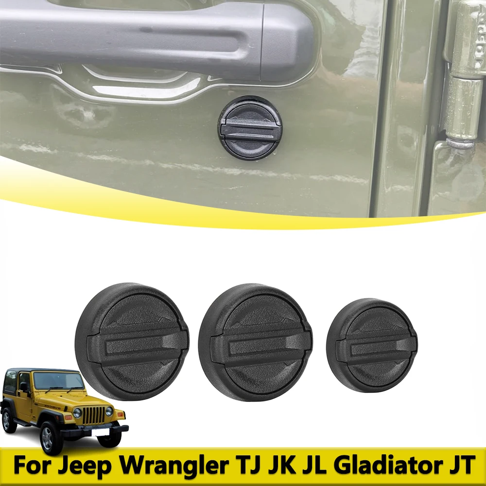 

3-PACK Upgraded Magnetic Keyhole Covers for 2018-2024 Jeep Wrangler JL, 4Xe and Gladiator JT, Keyhole Protection Door Lock Cover
