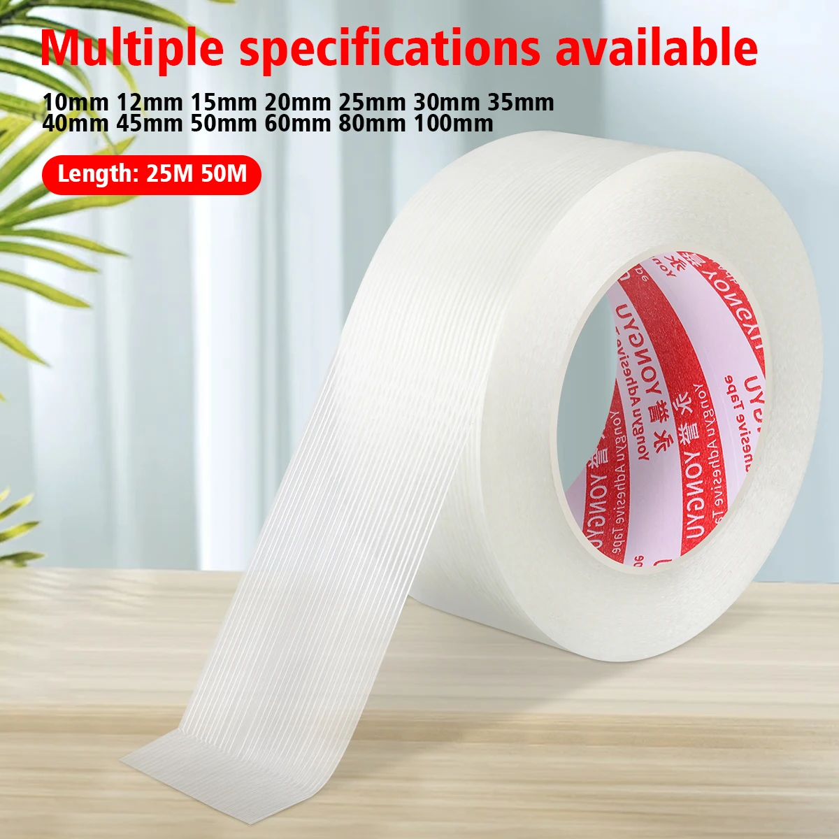 Fiber Tape Transparent Tensile Resistant Electrical Appliances Refrigerators Heavy Objects Moving Packing Sealing Boxes