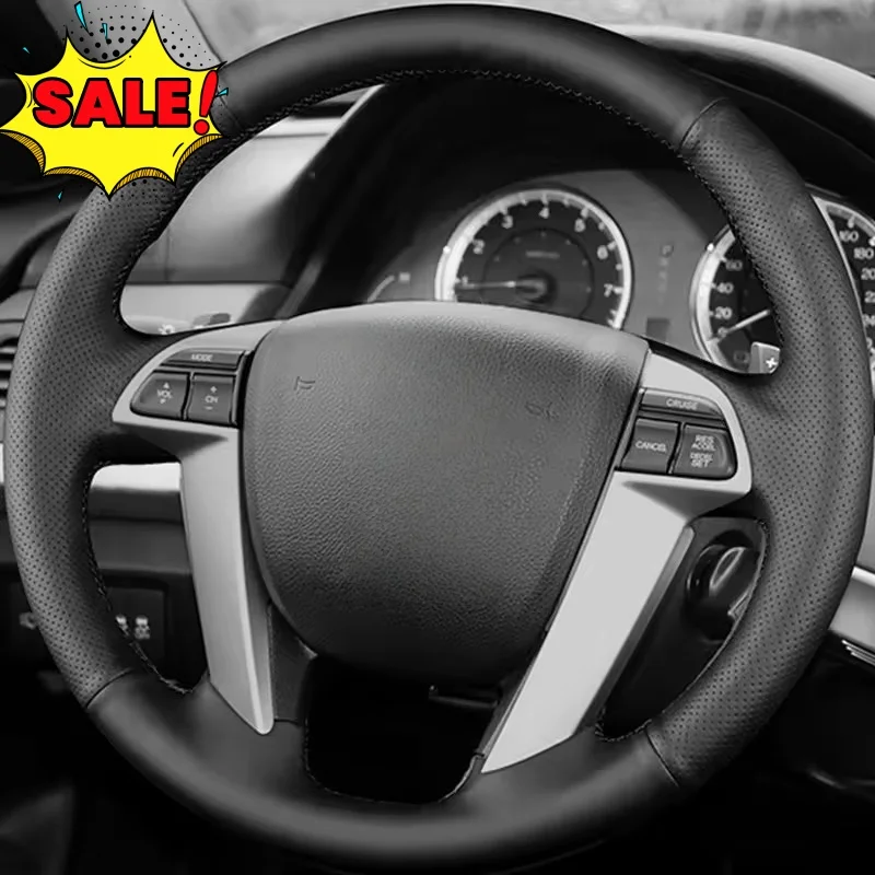 

Customizable Handmade Anti-slip Genuine Leather Steering Wheel Cover For Honda Crosstour 2012 Pilot Odyssey Accord 8 2008-2015