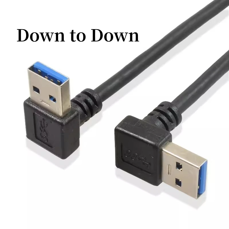 Elbow Usb Cable Dual Head Male To Male Data Cable 3.0 Copy Mobile Hard Disk Set-top Box Radiator Graphics Card Connection