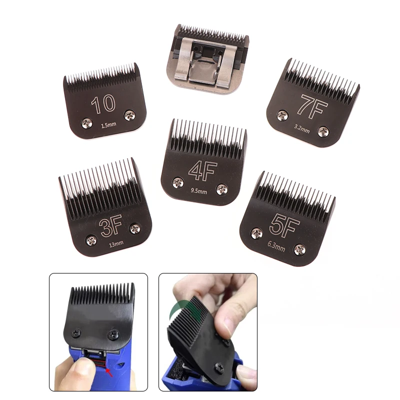 Black Detachable Pet Dog Grooming Clipper Stainless Steel Blades ,Compatible With Andis,Oster A5, KM10 Series Clippers