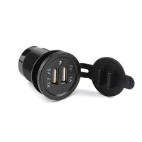 Dual USB Port Car Charger Power Adapter Blue LED Indicator Light Safety Vehicle GPS MP3 Camera Charger Terminal Connector