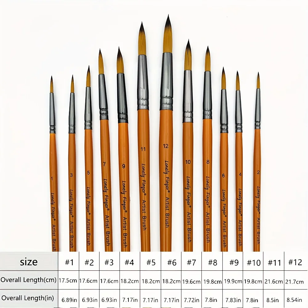 12-Piece Artist Paint Brush Set 2
