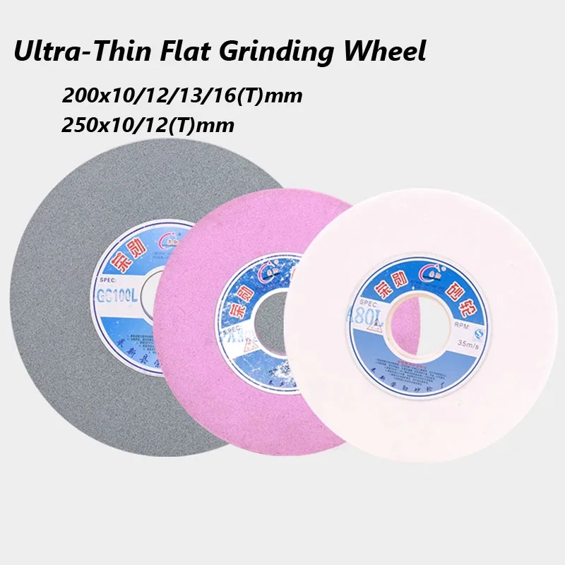 

1PCS Ultra-thin big size White corundum/green silicon carbide grinding wheels D200/250*10/12/13/16mm abrasive wheels #46~#240