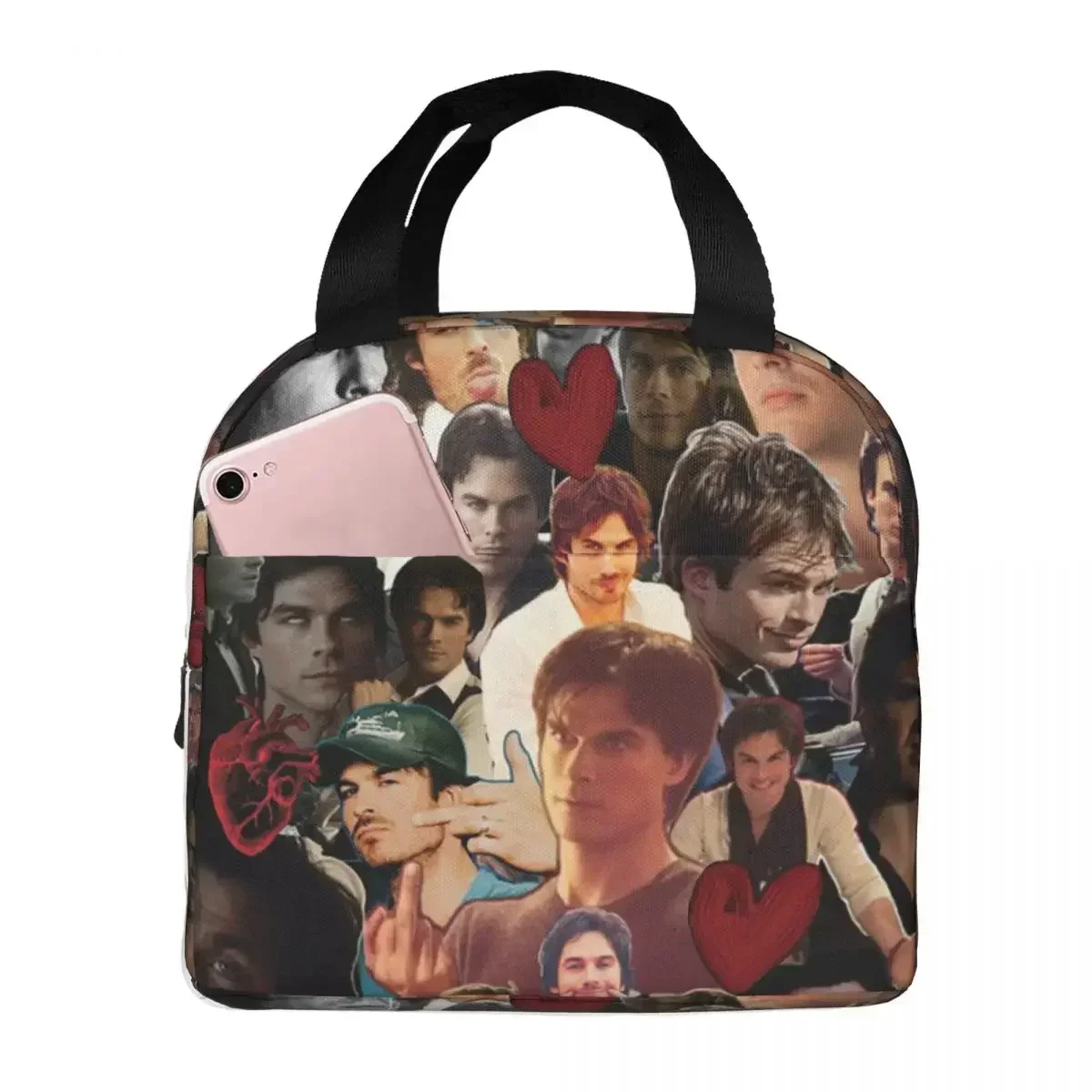 Damon Salvatore The Vampire Diaries Insulated Lunch Bag for Women Office Cooler Thermal Food Box Tote Lunch Boxes Container