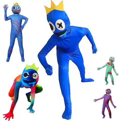Disfraz de arcoíris Friends para adultos y niños, mono azul de monstruo Wiki, juego de terror, disfraz de Halloween, Canival, fiesta de cumpleaños