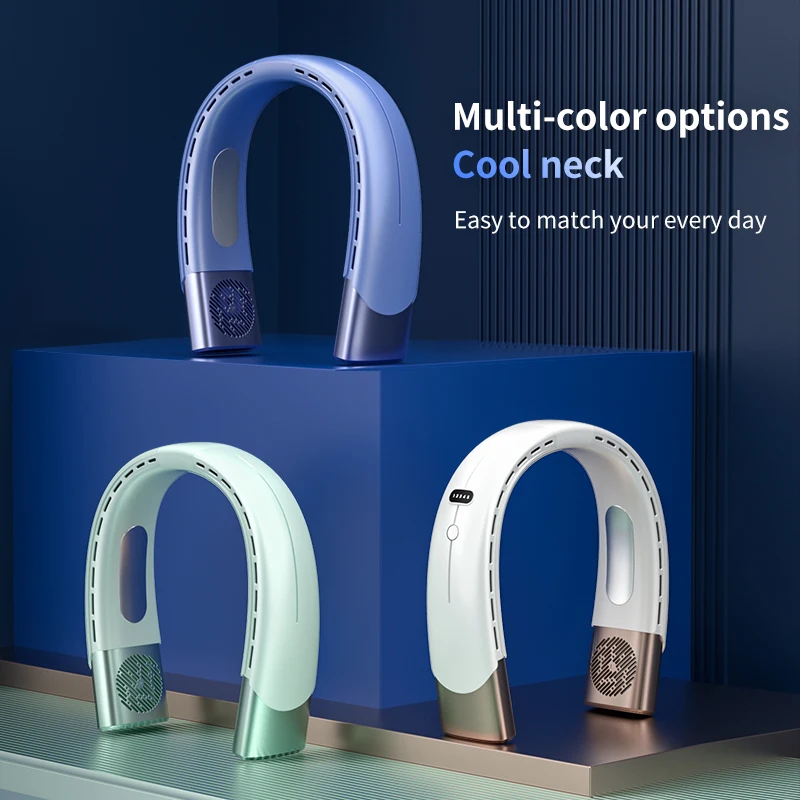 مروحة الرقبة المحمولة مكيف هواء صغير USB قابلة للشحن مبرد الهواء 5 سرعات مروحة كهربائية لمراوح التهوية الخارجية 5000mAh