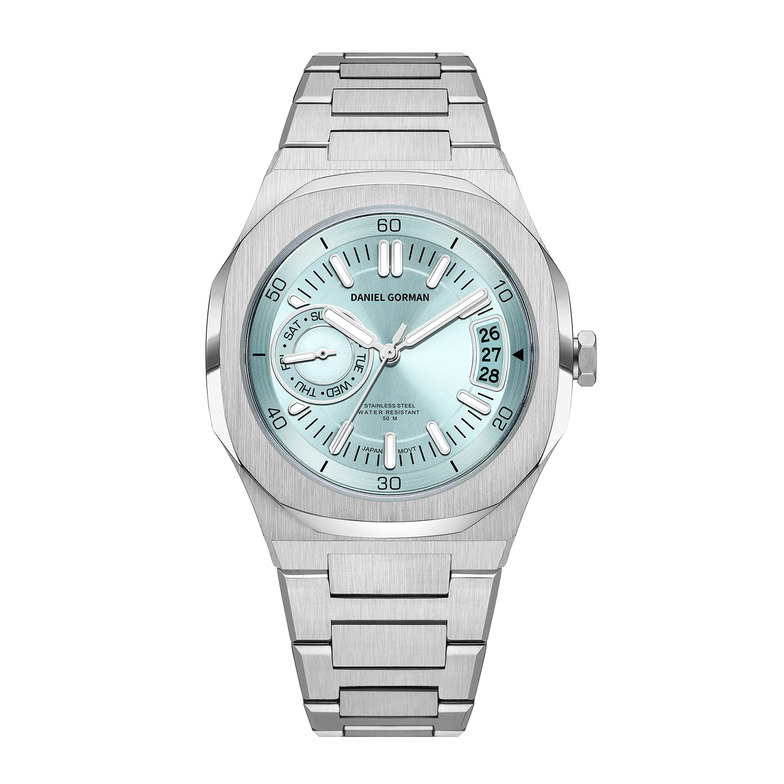 Hot Selling Watch Calendar Luminous Sports Quartz Watch Stainless Steel Wrist Hand Clock Waterproof Sport Watches