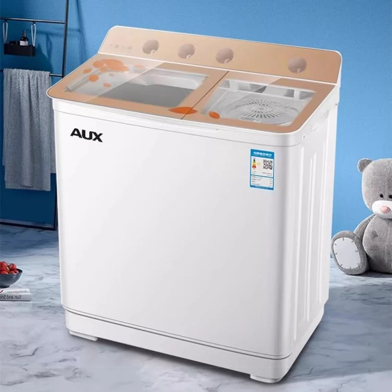 غسالة أوكس شبه أوتوماتيكية سعة 10 كجم ذات سعة كبيرة ودلو مزدوج وغسالة صغيرة ذات أسطوانة مزدوجة