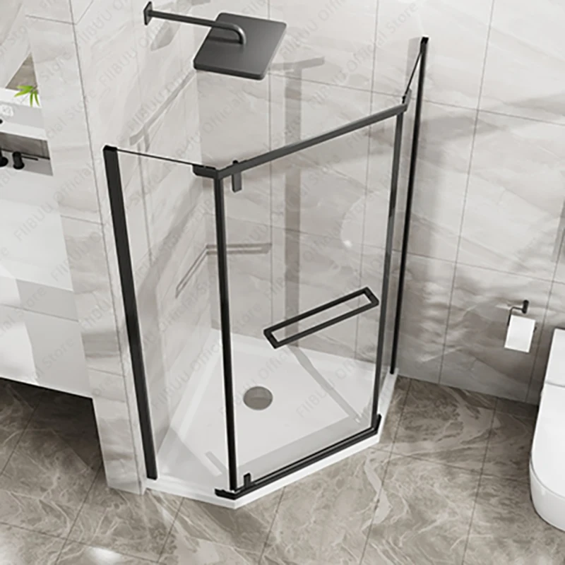 Neo-Angle Frameless Shower Door Tempered Glass Pivot Door Space-Saving Corner Shower Enclosure 36x36x72 Inch for Small Bathroom
