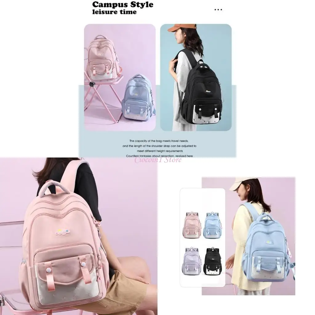 

Y1UB Shoulder Bags Backpack for Girl Student Teens School Bags Lightweight Bookbags
