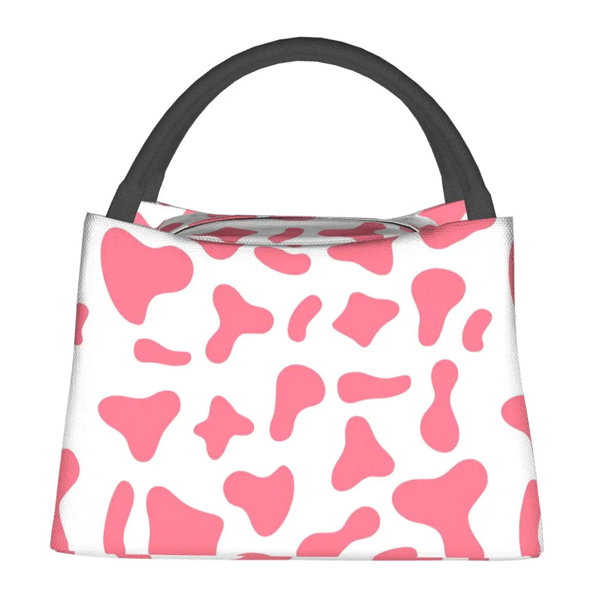 Borse per il pranzo modello rosa mucca fragola Bento Box isolato Borsa per il pranzo impermeabile Borse da picnic Borsa termica per donna Ragazza da viaggio