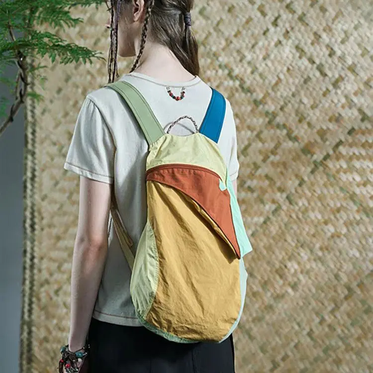 Nylon Backpack Designer Patchwork 2025 Spring Summer Outdoors Lightweight Backpack All-match