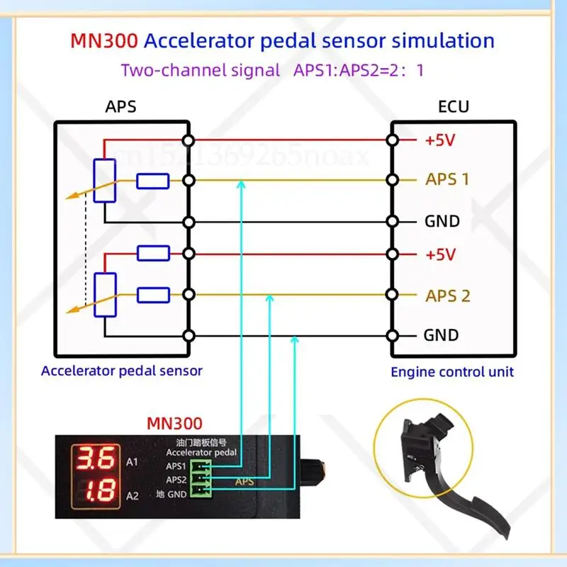 

-SPOR MN300 Auto Sensor Simulator Automotive Signal Tester Car Rail Oxygen Oil Pressure Flow Sensor Signal Generator