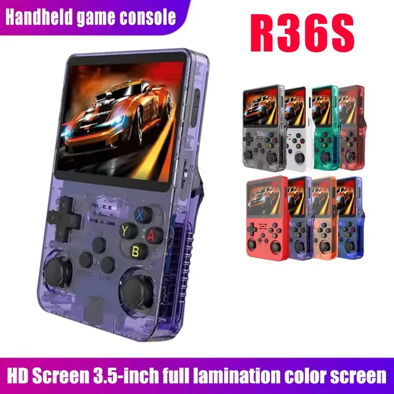 R36s New Handheld Game Console Open Source Linux 3.5-Inch IPS Screen Handheld 128GB Video Player Xmas Gift