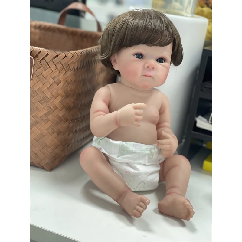 48cm Full Body Vinyl Reborn Baby Doll Bettie Handmade Hand-root Hair vene visibili