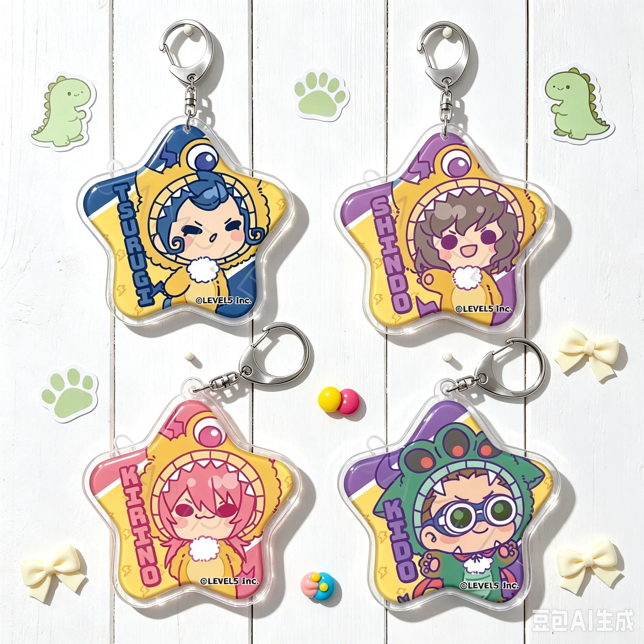 6cm New Style Anime Inazuma Eleven Bag Acrylic KeyRing Anime Cell Phone Pendant  As A Gift For Fans Exquisite Product Keychain