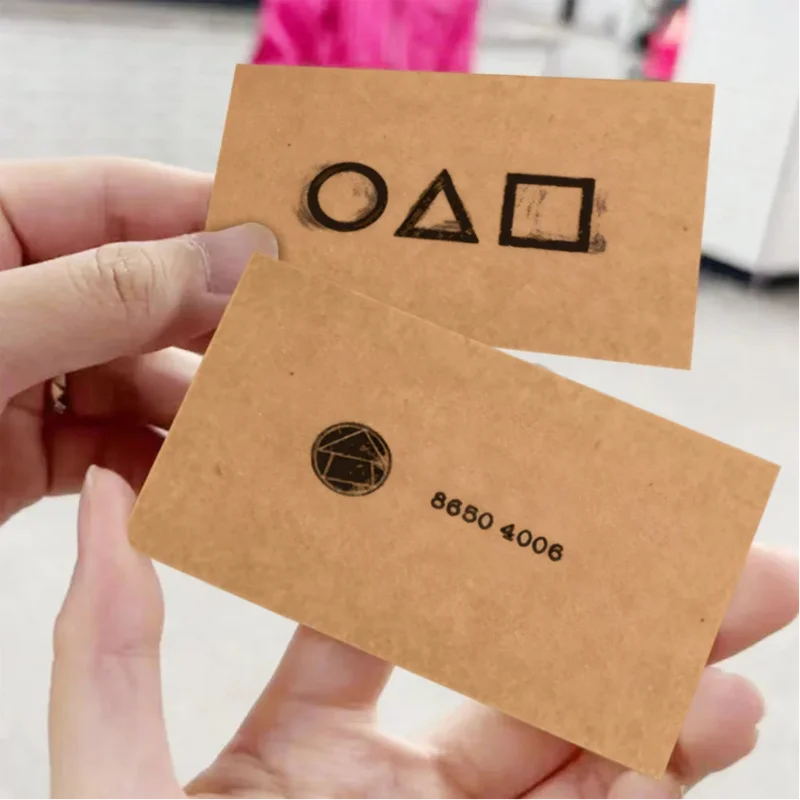 50PCS Card Game Party Invitation Card Square Triangle Circle Pattern Halloween Birthday Party Movie Props Playing Cards