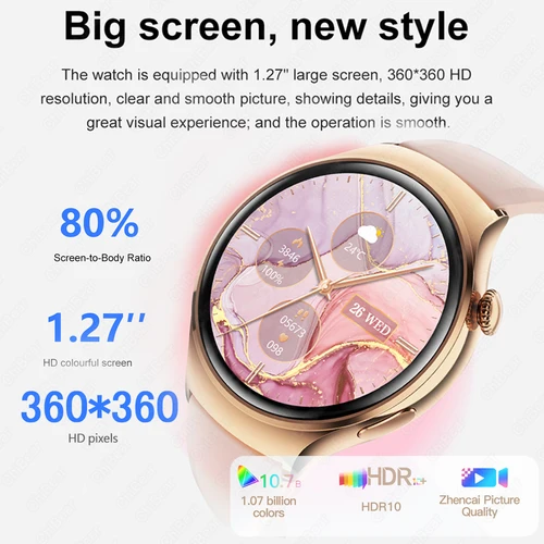 Imagen 2 del producto 2025New GPS NFC Bluetooth llamada Smartwatch mujer reloj 4 mini pista deportiva monitoreo de oximetría de ritmo cardíaco salud Smartwatch mujer