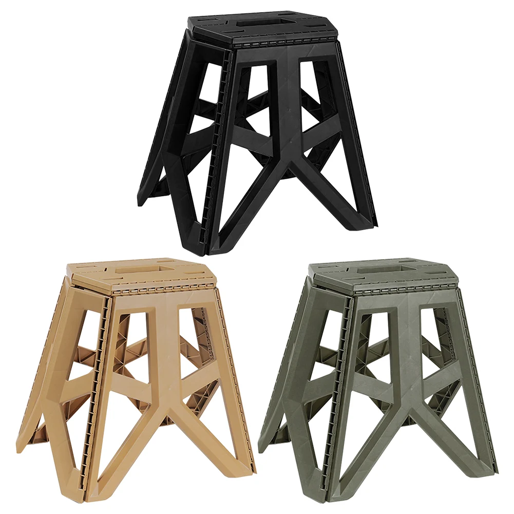 

Foldable Tall Stool Handle Design Portable Camping Bench High Load-Bearing Camping Fishing Stool for Hiking Backpacking