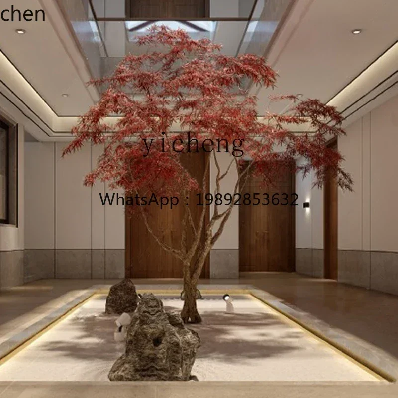 

Simulation Plant Chicken Feet Maple Leaf Villa Landscape Simulation Green Plant Fake Trees Red Maple Bonsai Decoration