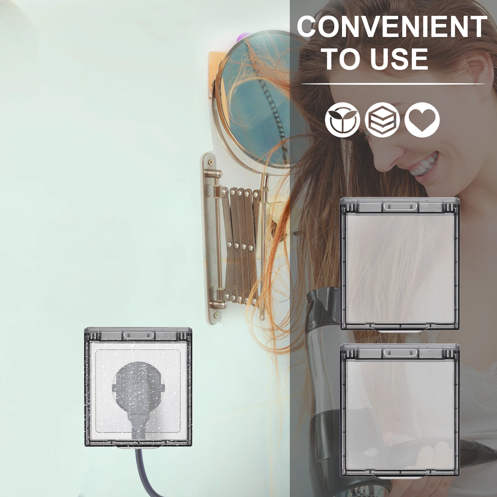 

3Pcs Waterproof Light Switch Guard Cover ABS Protective Shield Safety Lock Child Proof Light Cover for Kitchen Bathroom Bedroom