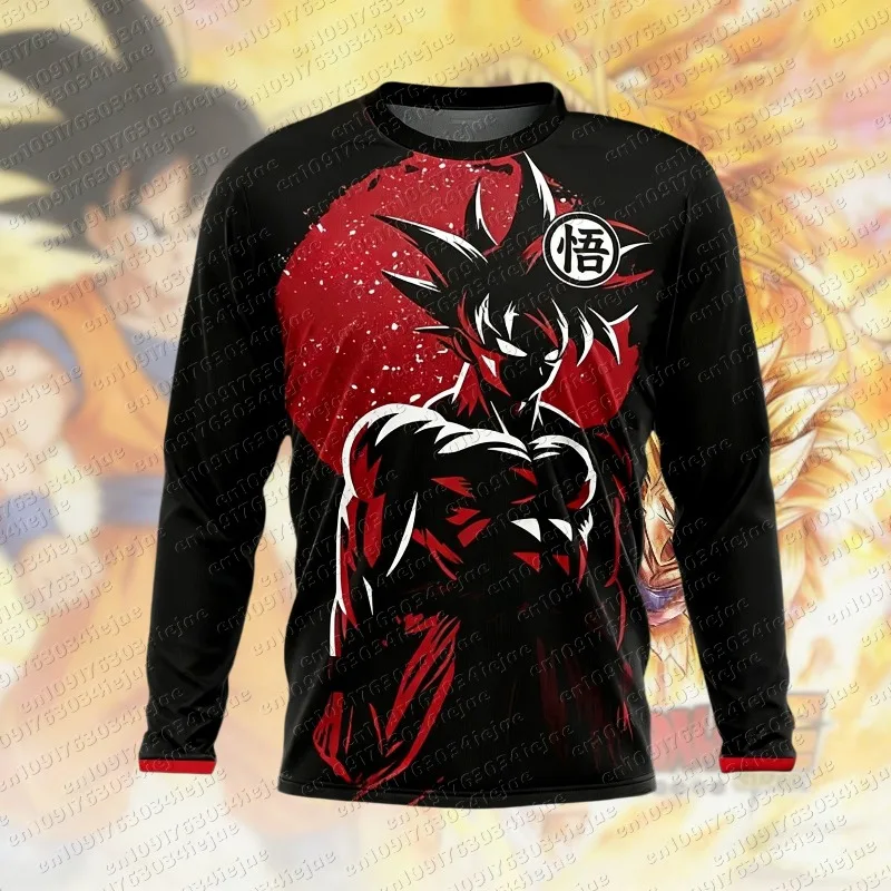 

Детская спортивная футболка с длинным рукавом 2026 Anime Dragon Ball Z: удобная, дышащая, быстросохнущая, с изображением Гоку