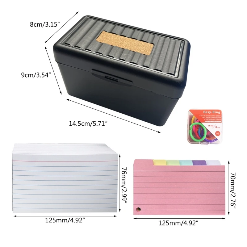 Colored Index Cards Dividers 3x5 Inches Tabbed Cards Ruled Note Card Dividers Lined Pattern Flashcards Studying Cards