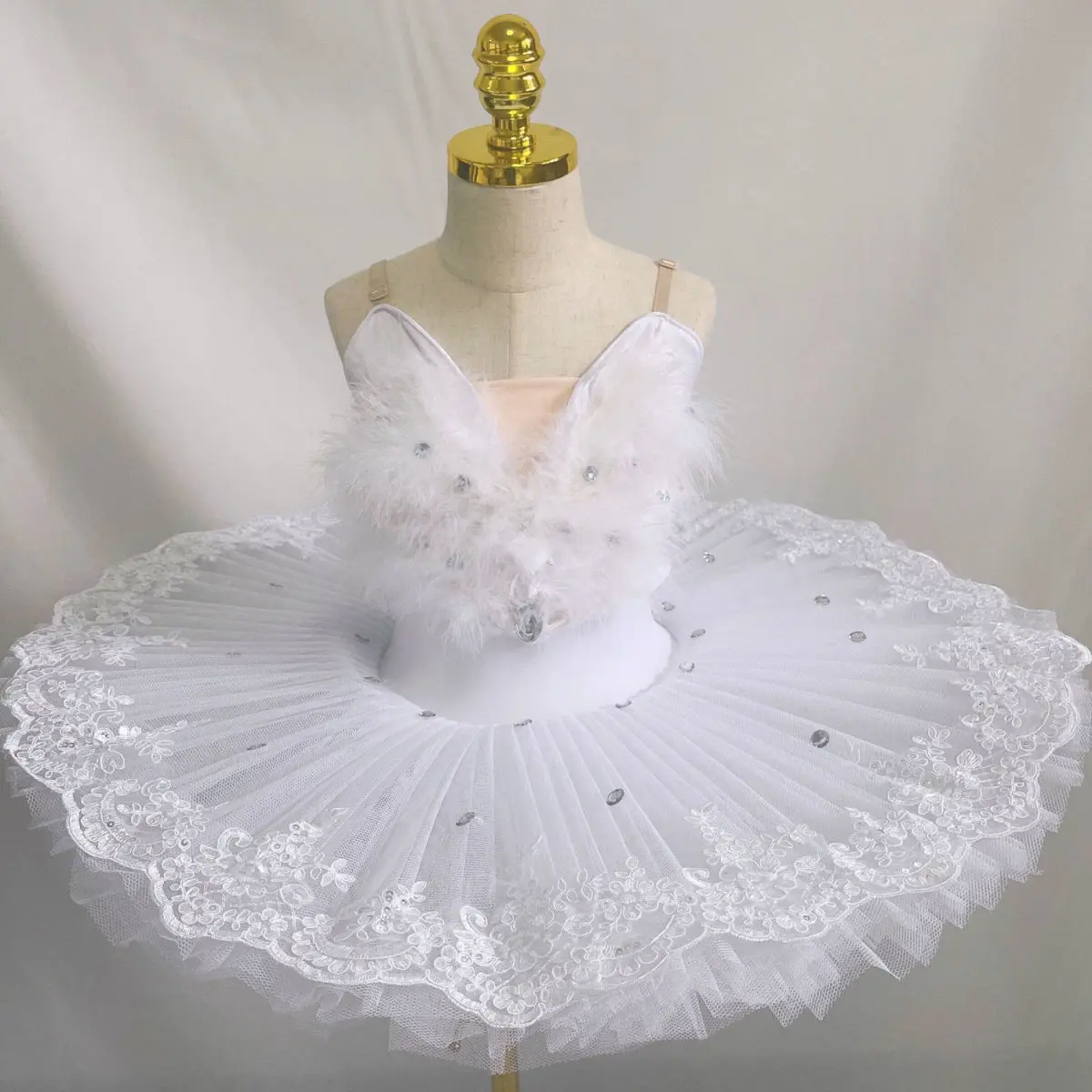 

Children White Ballet Tutu for Girls Professional Dress Girl Kids Swan Lake Puffy Practice Performance Costume