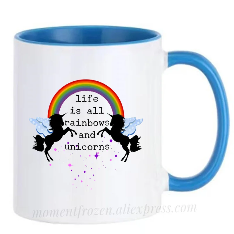 Unicorn Coffee Cups Rainbow Mugs Birthday Gifts Office Decal Household Home Kitchen Milk Drinkware Tableware Coffeeware Teaware