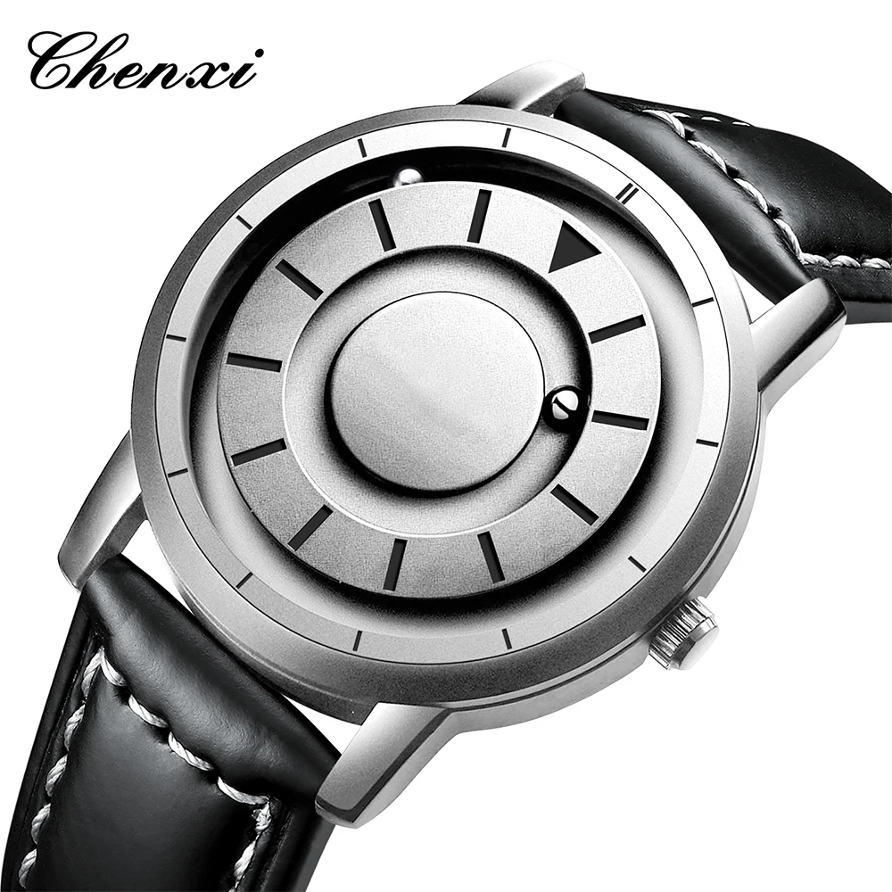 CHENXI Quartz Man Watch Creative Steel Ball Magnetic Levitation Metal Men Watches Solid Steel Band Wristwatch Male New