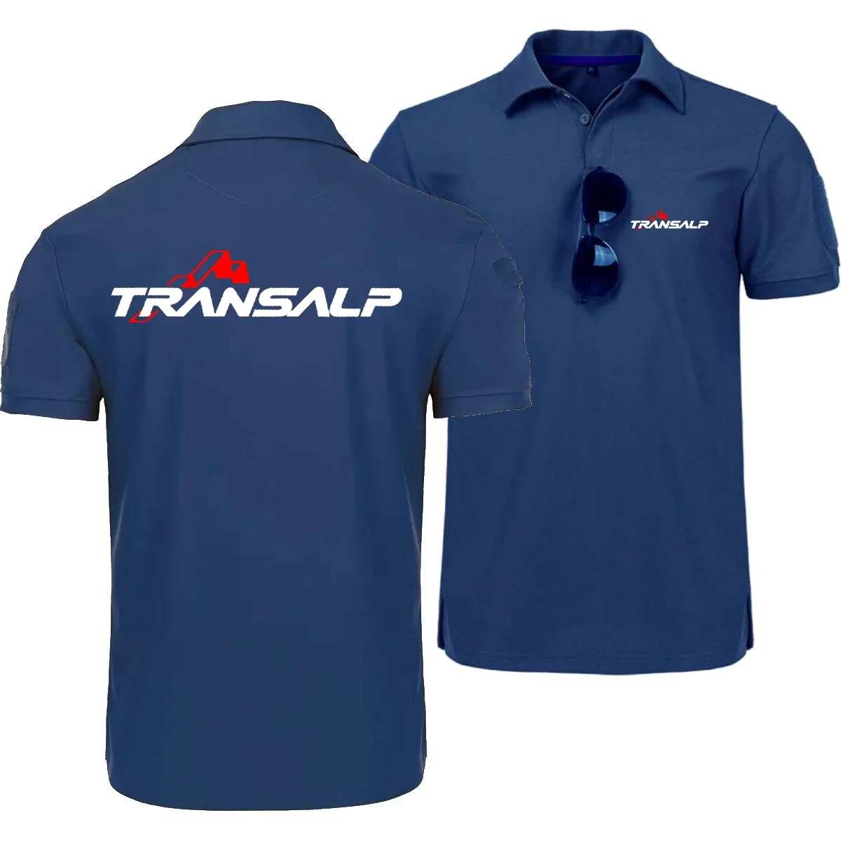 

MEN Novelty TRANSALP Motorcycle Tactical Military POLO Breathable T Shirt Quick Dry Camping Hiking Fishing Youth Lapel Polos Tee