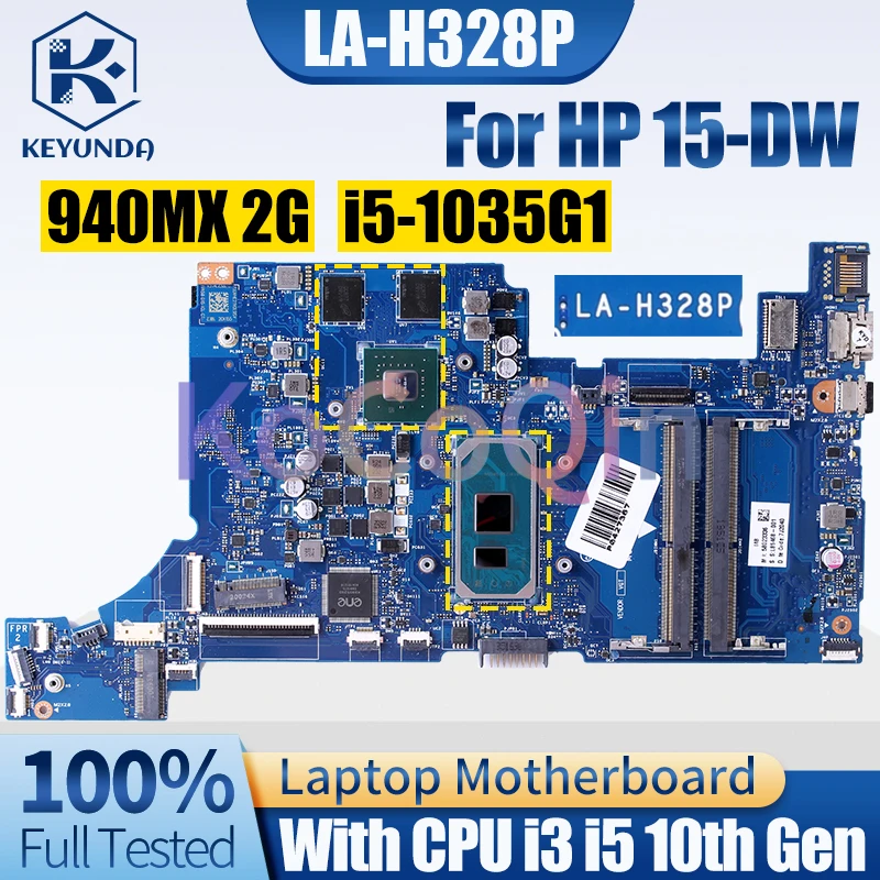 Imagem -02 - Laptop Motherboard hp 15-dw Notebook Mainboard I31005g1 I5-1035g1 940mx 2g L86464001 L86468-001 Completo Testado Fpi50 La-h328p