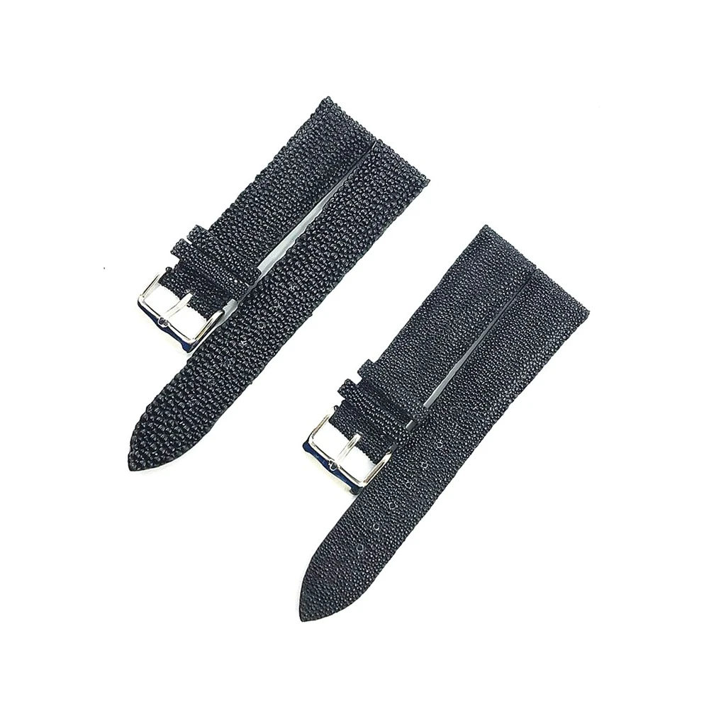 Non-Polished Real Stingray Skin, Leather Leftover Craft Material for Watch Straps, 20x3cm, 1.2-1.6 mm, 1 Piece
