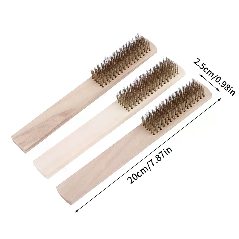 2/5/10 قطعة مقبض الخشب فرشاة سلك نحاسي للأجهزة الصناعية السطح/التلميع الداخلي طحن تنظيف 6x16 صف فرش #5