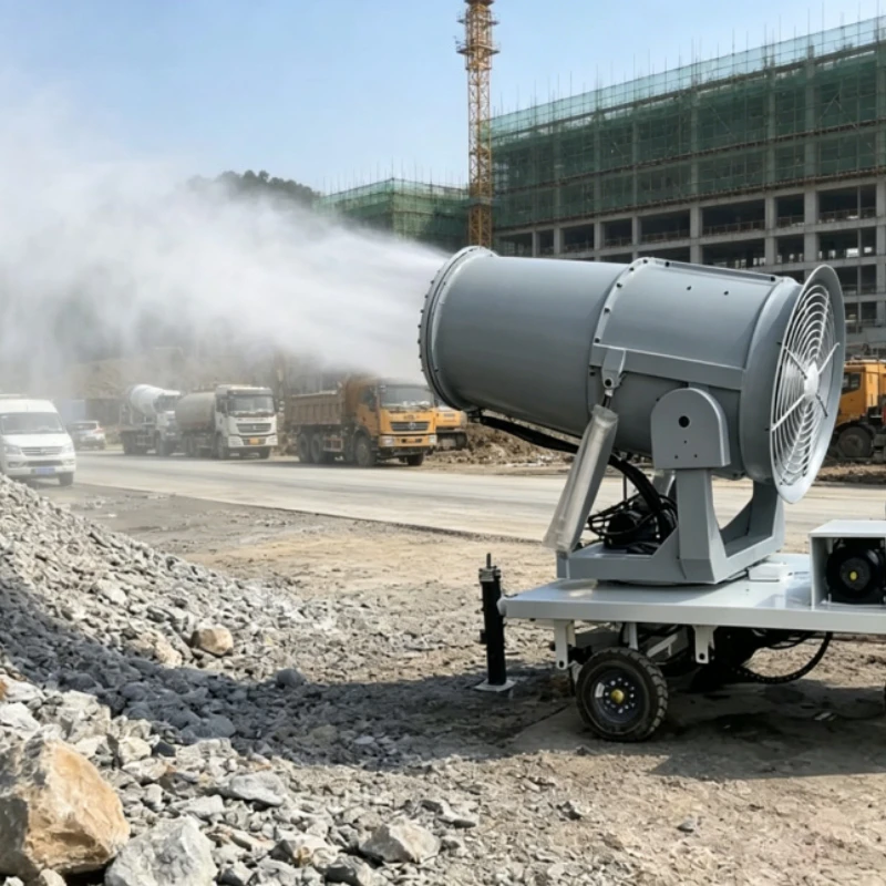 Mobile Fog Cannon Dust Suppression Machine 58M For Mining Quarry Road Demolition Large Orchard Livestock Sterilization Sprayer