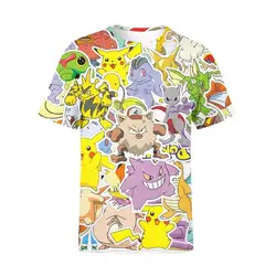 Summer Pokemon T Shirt Men Streetwear Round Neck Short Sleeve Tees Funny Anime Girls Clothes Casual 3d Print