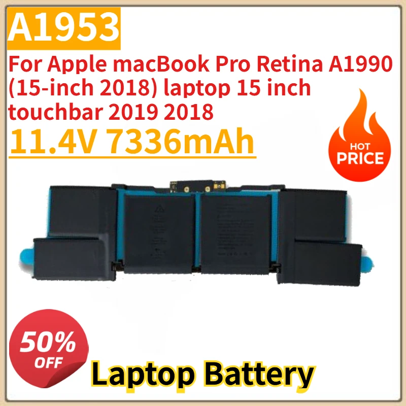 

New A1953 Battery 11.4V 7336mAh For Apple macBook Pro Retina A1990 (15-inch 2018) laptop 15 inch touchbar 2019 2018