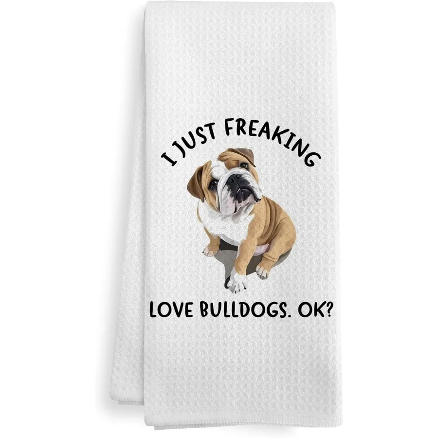 

Funny English Bulldog Dog Kitchen Towels Funny English Bulldog Dog Gifts for n Men Bulldogs Decor Dish Hand Tea Towels for Bath