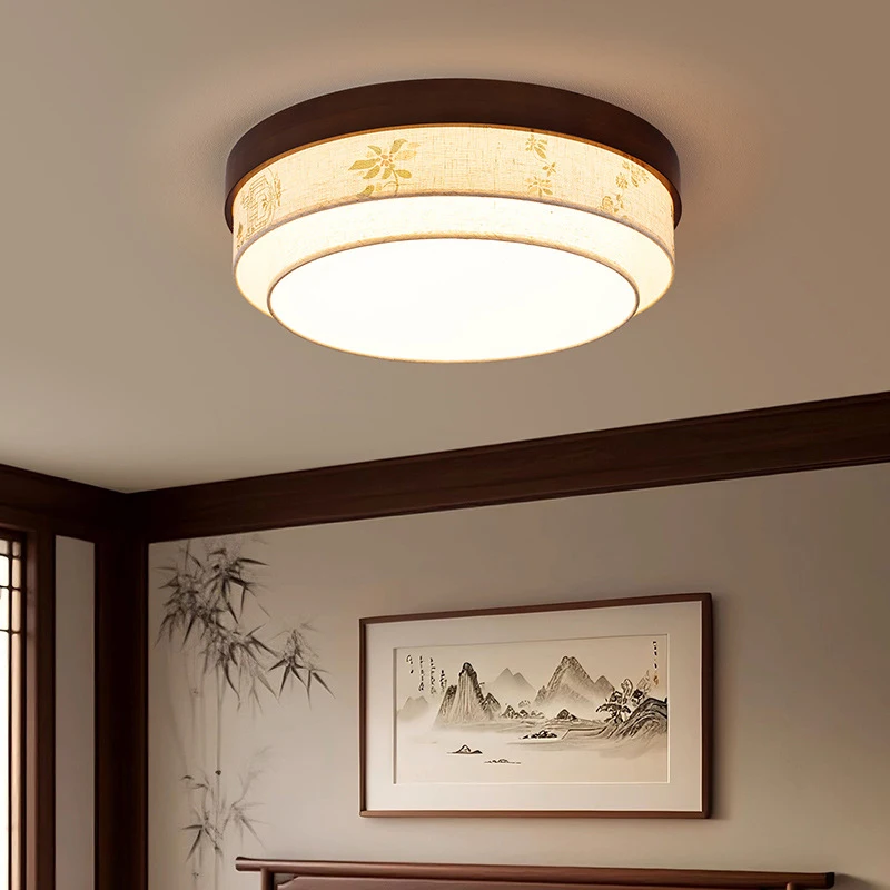 Song Style Aesthetics Solid Wood Living Room Ceiling Light Home Zen Neo-Chinese Style Dining Room