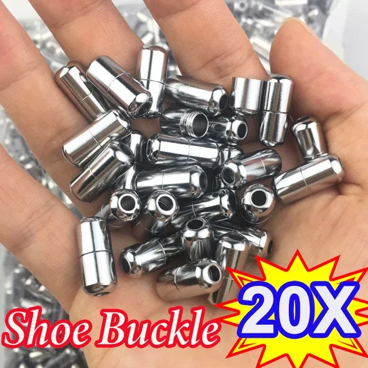 Metal Capsule Shoelaces Semicircle Buckles No Tie Buckle Connector for Shoes Sneakers Shoelace Kids Adult Quick Tie Shoe Laces